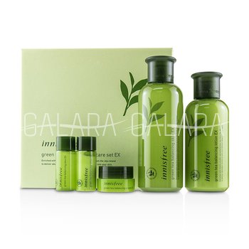 INNISFREE Green Tea Balancing Skin Care Set EX: Balancing Skin 200ml+15ml, Balancing Lotion 160ml+15ml, Balancing Cream 10ml